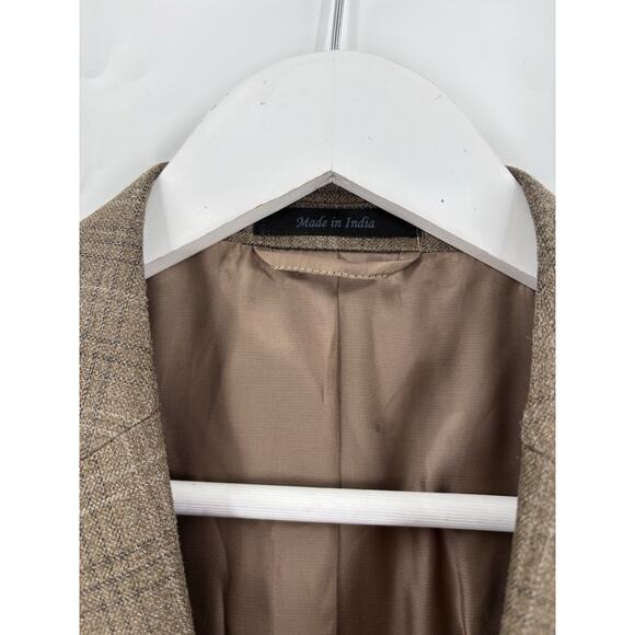 Ralph Lauren Suit Jacket Mens 42S Brown Plaid Silk Wool Single Breasted Tweed - Picture 3 of 15